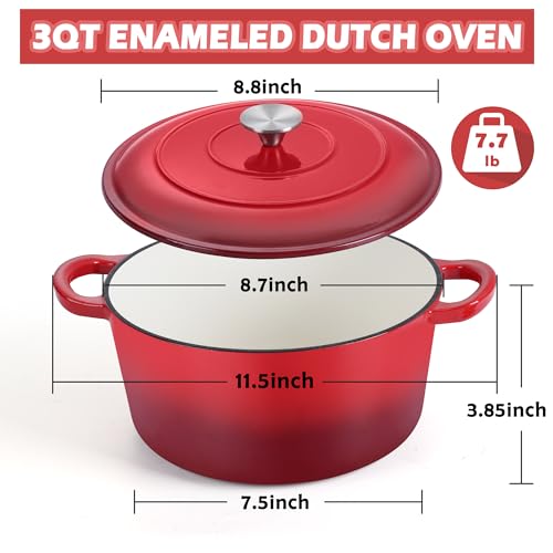 3qt Dutch Oven (Red / 3QT)