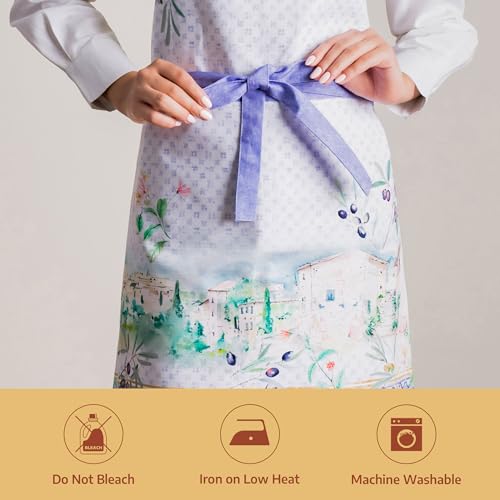 Aprons for women with Pocket 100% Cotton Pack of 1 (045 - Luberon)