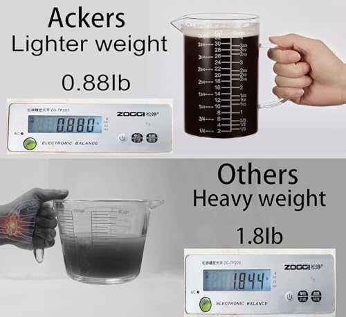 Ackers Etched Graduated Glass Measuring Cup (1000 ML (32 Oz, 4 Cup) - Etched Graduated)