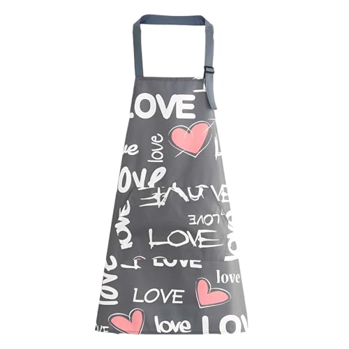 Floral Aprons with Pocket Blooming Floral Womens Waterproof Apron (Love Print)