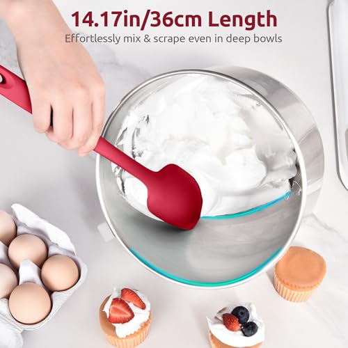 14" Long Silicone Spoonula (Red / 14.17in (spoon spatula))