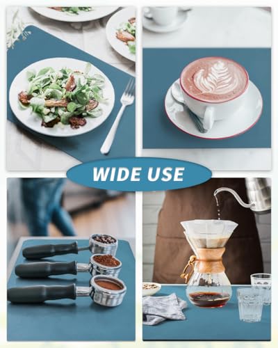 Coffee Mat Hide Stain Rubber Backed Absorbent Dish Drying Mat for Kitchen Counter (BLUE / 16"X24")