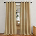 Linen Brown Curtains & Drapes Privacy with Light Filtering (52"W x 84"L (Pack of 2) / Linen Brown)