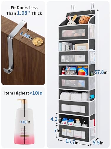 Over the Door Organizer for Bedroom (Black / 1 Pack (Standard))