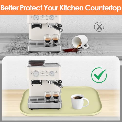 Silicone Coffee Maker Mat with Lip for Countertops (Sage Green / 24'' x 16'')