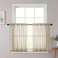 Taupe Kitchen Curtains 30 Inch Length Tier 2 PCS (Taupe / 42"W x 30"L (Pack of 2))
