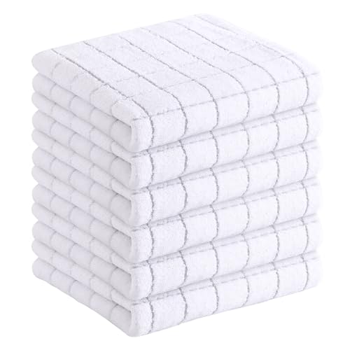 100% Cotton Terry Kitchen Towels (White / 13 X 28 - 6 Pack)