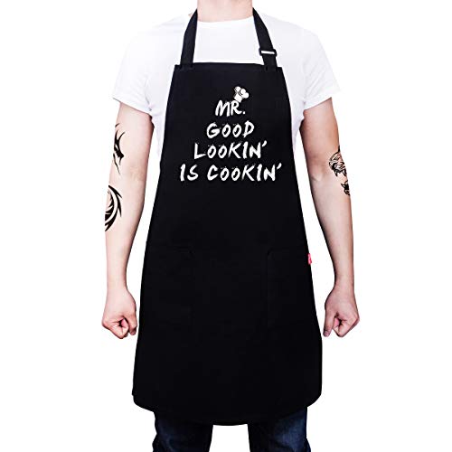 Funny Kitchen Chef Aprons for Men (Black5)