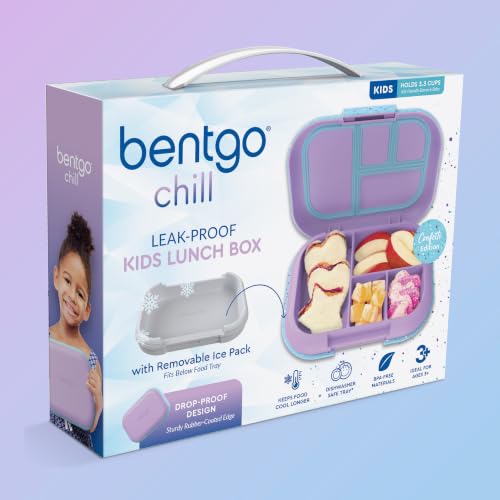 Chill Kids 4 Compartment Bento Box Leakproof Lunch Box (Confetti Edition - Vivid Orchid)