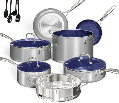 Deluxe DUXANO 14PC Healthy Pots and Pan With 9H Anti (Gray)