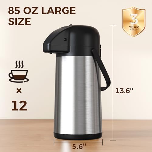 Coffee Carafe for Keeping Hot (Stainless Steel / 85 Ounces)