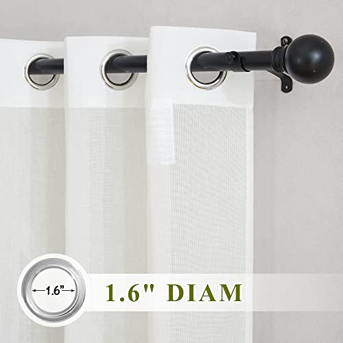 Linen Curtains for Bedroom 63 inch Long (36"W x 63"L (Pack of 2) / Ivory)