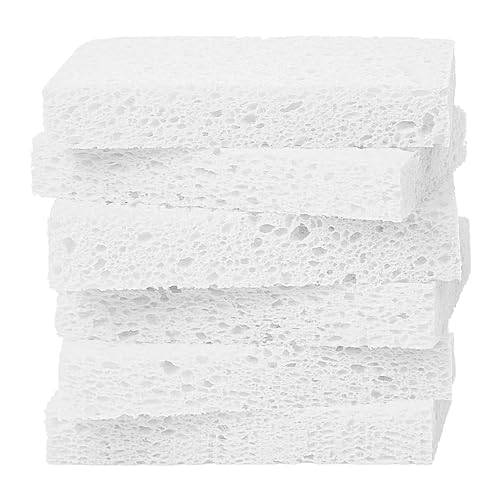 6 Pack White Cellulose Scrub Sponges Non (White / 6 Count (Pack of 1))