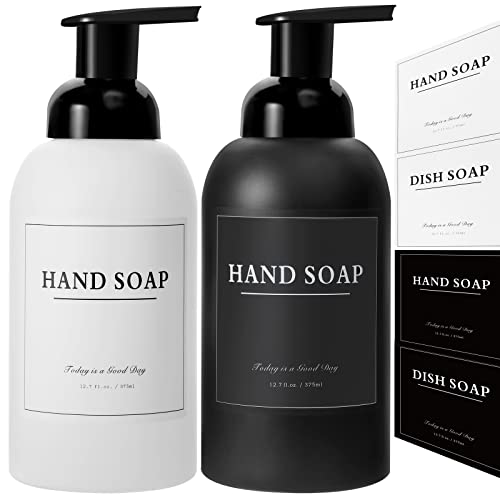 2 Pack Foaming Soap Dispenser (Black and White)