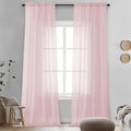 Blush Pink Sheer Curtains 96 Inches Long 2 Panels (Blush / 42"W x 96"L (Pack of 2))