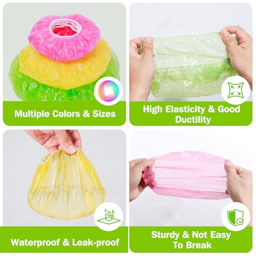 120Pcs Elastic Bowl Covers Saran Wrap Plastic Reusable Food Covers