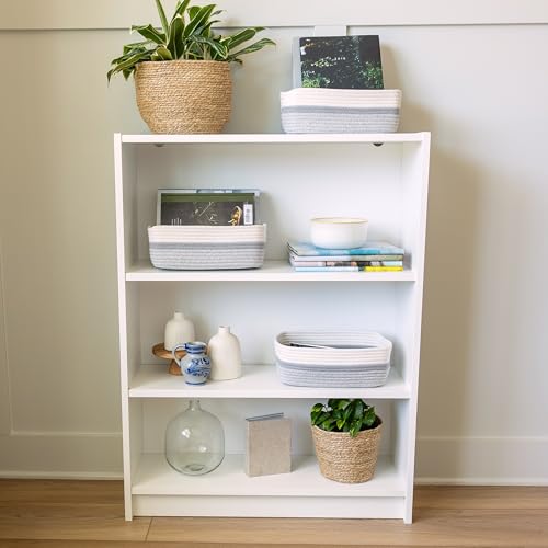 11.8"x8"x4.5” Storage Baskets for Shelves 3 Pack (Off White & Gray & Mixed Gray / 11.8" x 8" x 4.5")