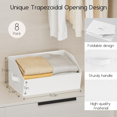 Large Closet Organizers and Storage Bins (White / 6 Pack)