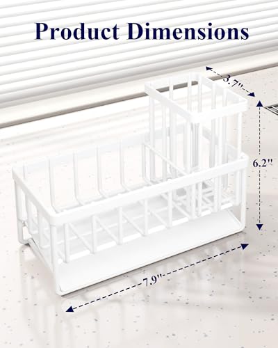 Sponge Holder for Kitchen Sink (White / 7.9" x 3.7" x 6.2")
