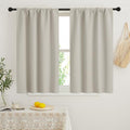 Small Window Curtains 45 inches Length for Kitchen Cafe Bathroom (Natural / 42"W x 45"L (Pack of 2))