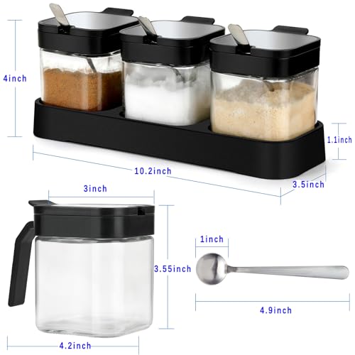 3 Pack Condiment Jars (Black)