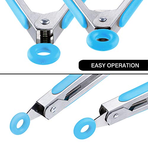 Kitchen Food Tongs (Blue - Mini Tongs Set)