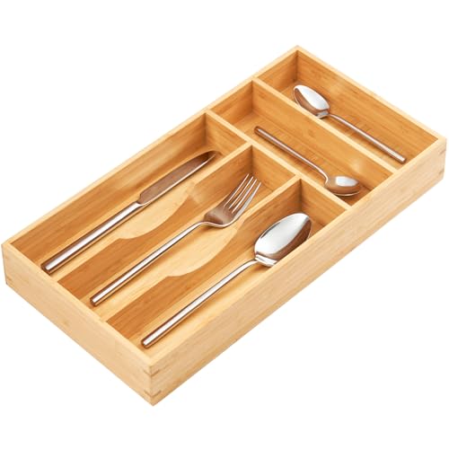 Bamboo Kitchen Drawer Organizer (8 x 15.5 inch (5 Slots))