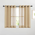 Linen Curtains 45 inch Length for Bathroom (52"W x 45"L (Pack of 2) / Camel)