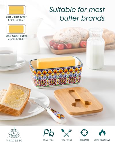 6.5" Butter Dish with Lid (Golden Bloom)