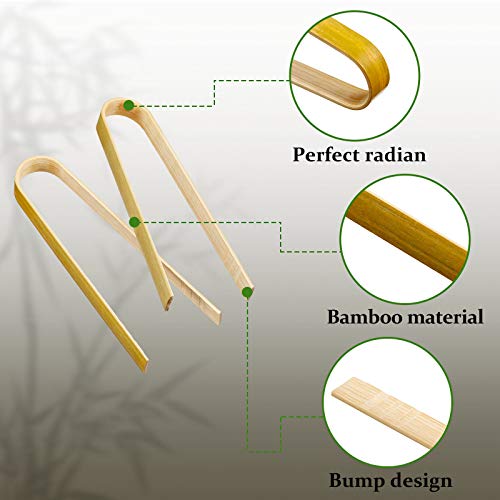 90 Pieces Mini Bamboo Tong for Charcuterie Appetizer Bulk (6 Inch)