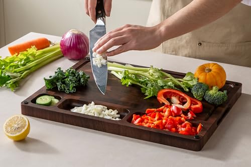 Walnut Cutting Boards for Kitchen Solid Wood End Grain 17"×13"×1" (Walnut / 17"L x 13"W)
