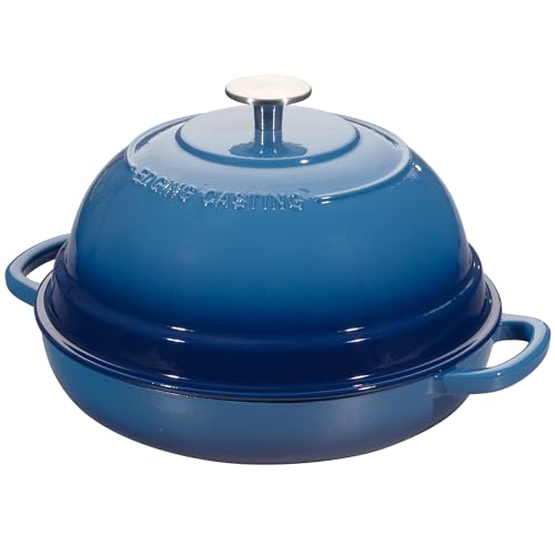 Enameled Cast Iron Dutch Oven Pot with Lid (Lake Blue)