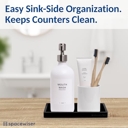 Countertop & Vanity Silicone Tray (Black / 2 PC Small - 7")