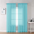 Sheer Aqua Curtains 90 inches Long 2 Panels (Aqua / 42"W x 90"L (Pack of 2))