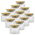 4 oz Decorative Small Glass Jars with Airtight Bamboo Lids (Clear / 4 fl. oz)