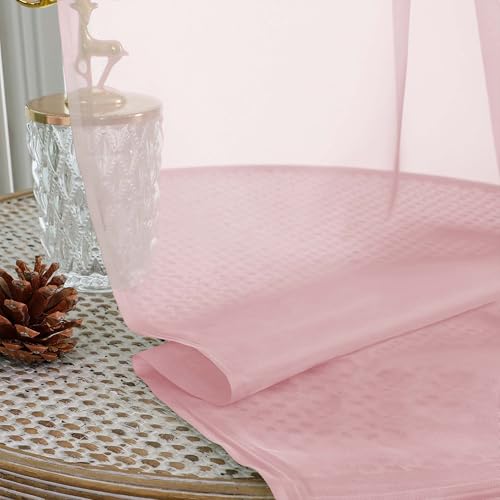 Sheer Blush Curtains (Blush / 59"W x 63"L (Pack of 2))