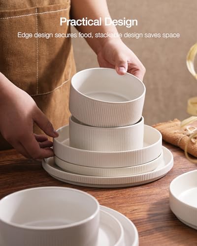 Star Dinnerware Sets with Mugs (Matte White)