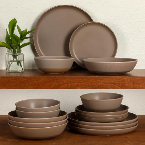 Laguna Bliss 16 Piece Stoneware Reactive Glaze (Matte Beige (Laguna Bliss) / Service for 4 (16pcs))