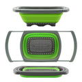 Collapsible Colander Strainer with Extendable Handles (Green)