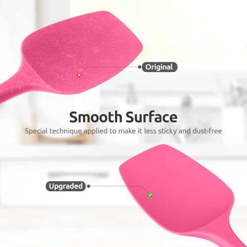 Silicone Spoon Spatula (Rosy Pink / 11.38in (spoon spatula))