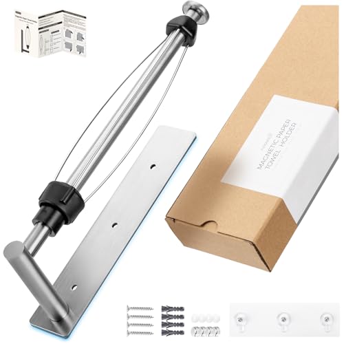 Magnetic Paper Towel Holder for Fridge (Silver)