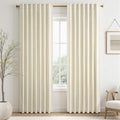 86 Inches Long Cream Colored Custom Blackout Linen Curtains Ivory Cream Pinch Pleated Noise Cancelling Curtains with Pin Hooks for Traverse Burlap Viral Drapes 2 Panels for Living Room Bedroom (Cream / 52"W x 86"L (Pack of 2))