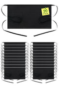 Waist Apron with 3 Pockets 20 Pack (20 Pack Black)