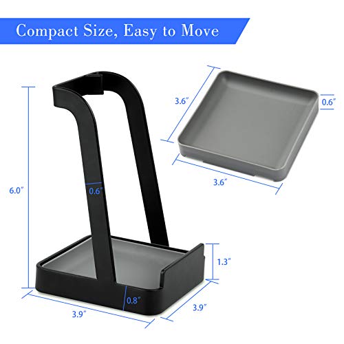 Versatile Pot Lid Ladle Holder Multipurpose Spatula Pad Book Cutting Board Spoon Rest Kitchen Utensils Drip Tray Washable Durable Stable Tack (Black / Medium)