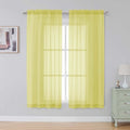 Lemon Sheer Curtains 63 Inch Length 2 Panels (Lemon / 42"W x 63"L (Pack of 2))