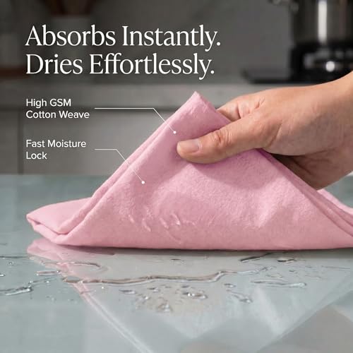 Kitchen Towels Cotton Dish Towels 20”x30” (20" x 30" (Set of 6) / 087 Pink)