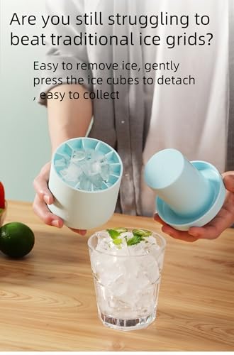 3D Upgraded Silicone Ice Cube Tray with Easy Release (Blue)