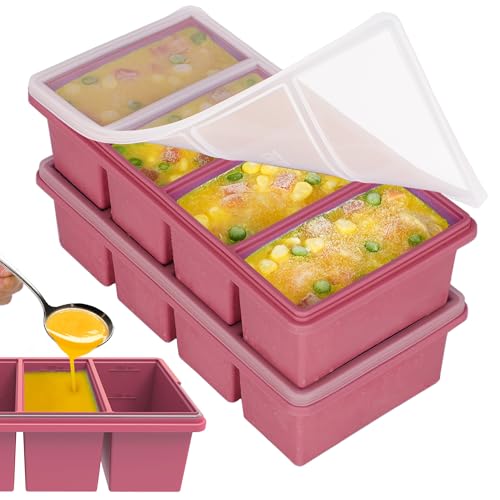 1 cup Silicone Freezer Trays with Lids (Burgundy)