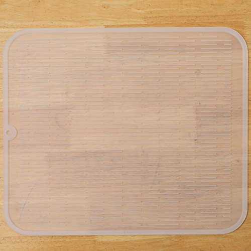 Silicone Dish Drying Mat for Multiple Usage (Translucent / 18"L x 16"W)