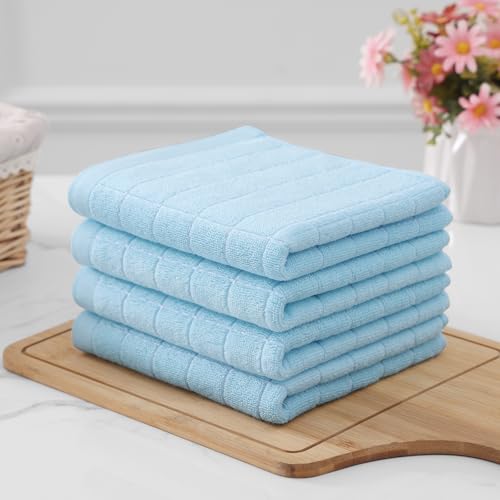 100% Cotton Terry Kitchen Towels (Sky Blue / 13 X 28 - 8 Pack)